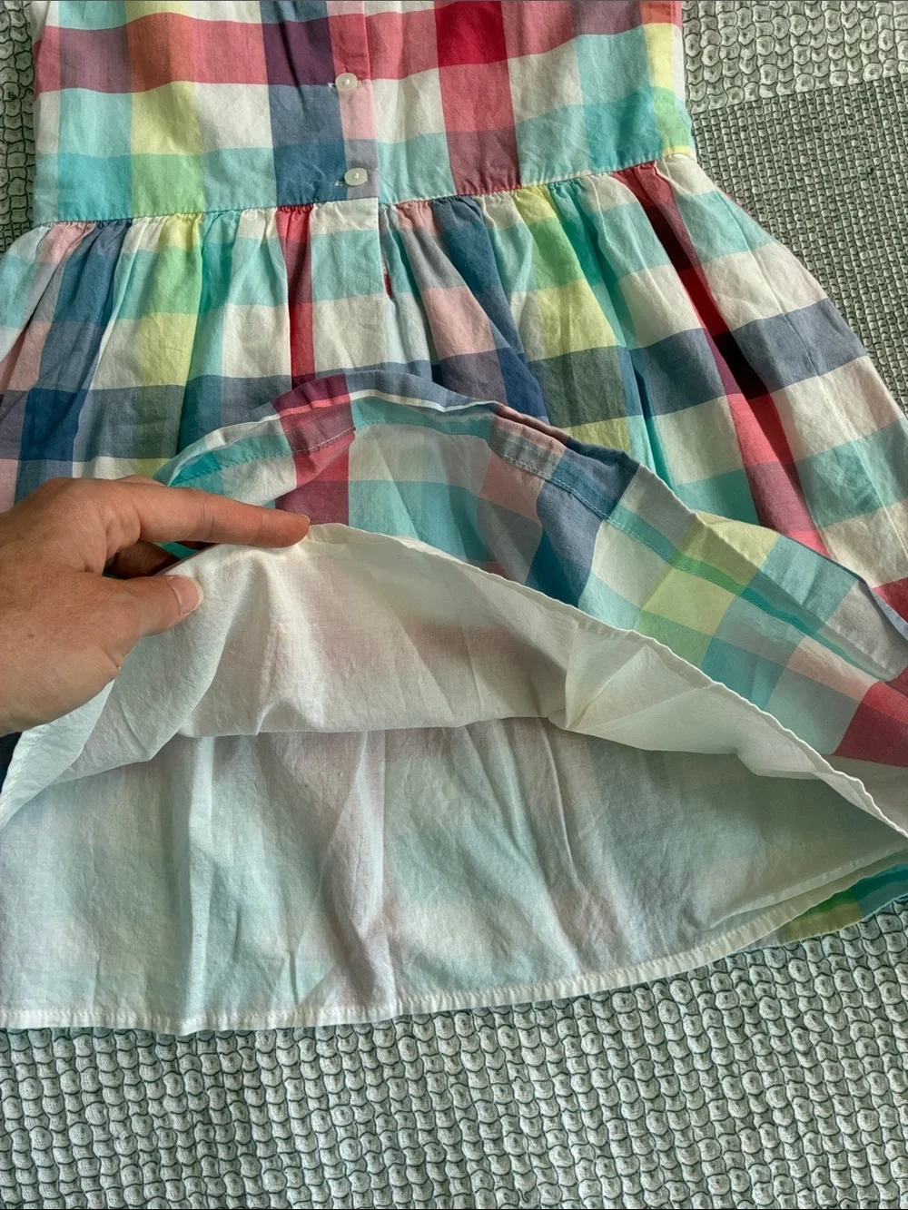 GAP Multicolor Pastel Check Sleeveless Dress